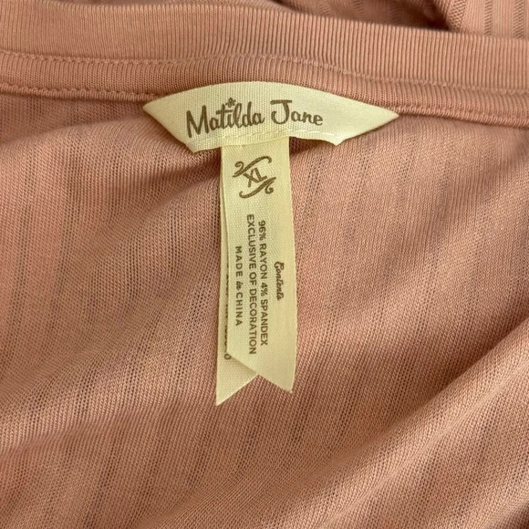 Matilda Jane | Ryanne Henley Top Ribbed Scoop Neck Pink Long Sleeve - Picture 6 of 7